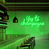 yes to champagne neon lights - neonpartys.co.uk