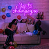 yes to champagne neon lights - neonpartys.co.uk