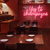 yes to champagne neon lights - neonpartys.co.uk
