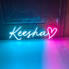 Custom first name & heart neon wall art