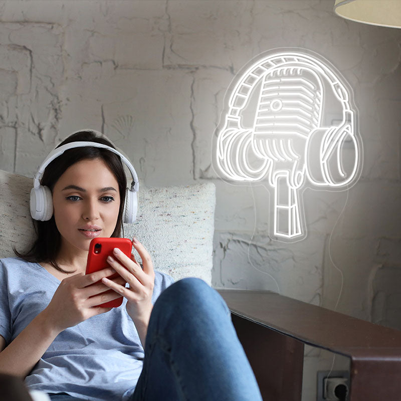Headset personalized neon wall art
