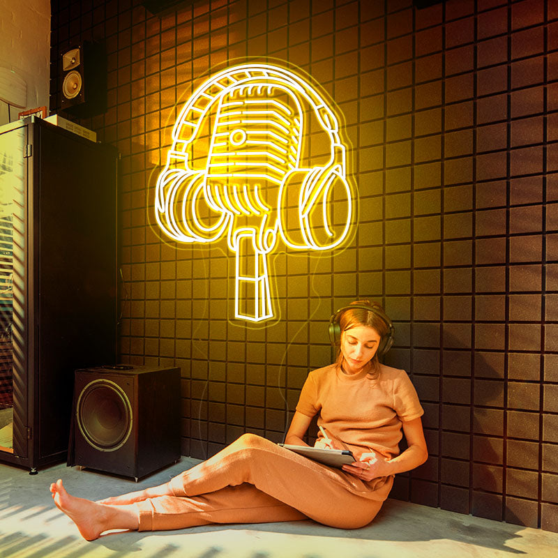 Headset personalized neon wall art