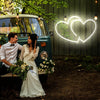 Love heart neon light