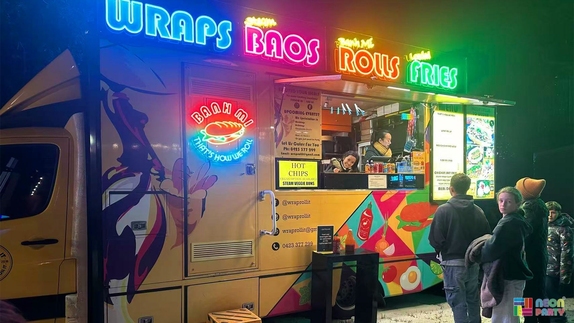 Neonpartys® Mobile Burger Truck Neon Light