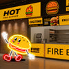 Cute cartoon hamburg neon