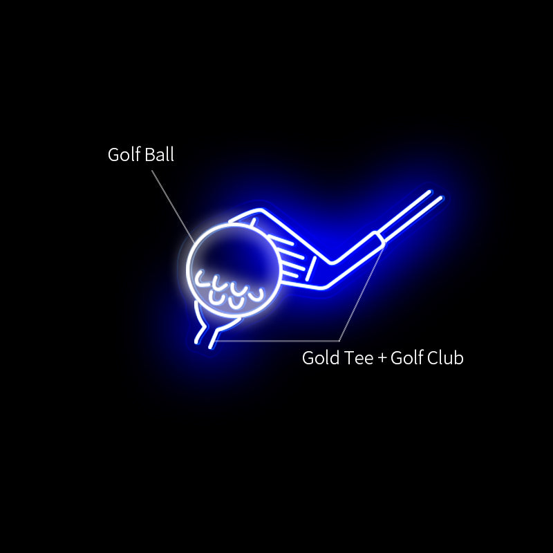 Personalised Golf Club and Ball Neon Light