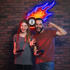 Flaming Eight Ball Signs