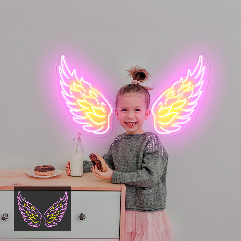 Multicolor angel wings neon