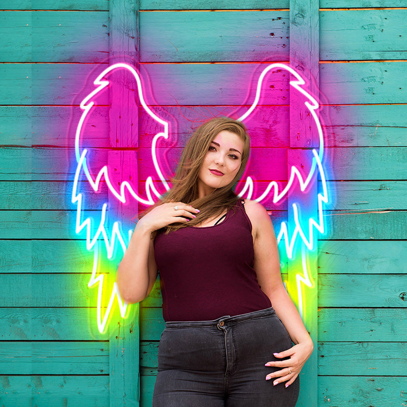 Colourful Angel Wings Neon Sign