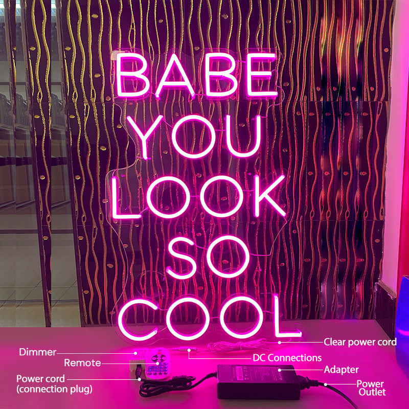 Babe you look so cool neon art