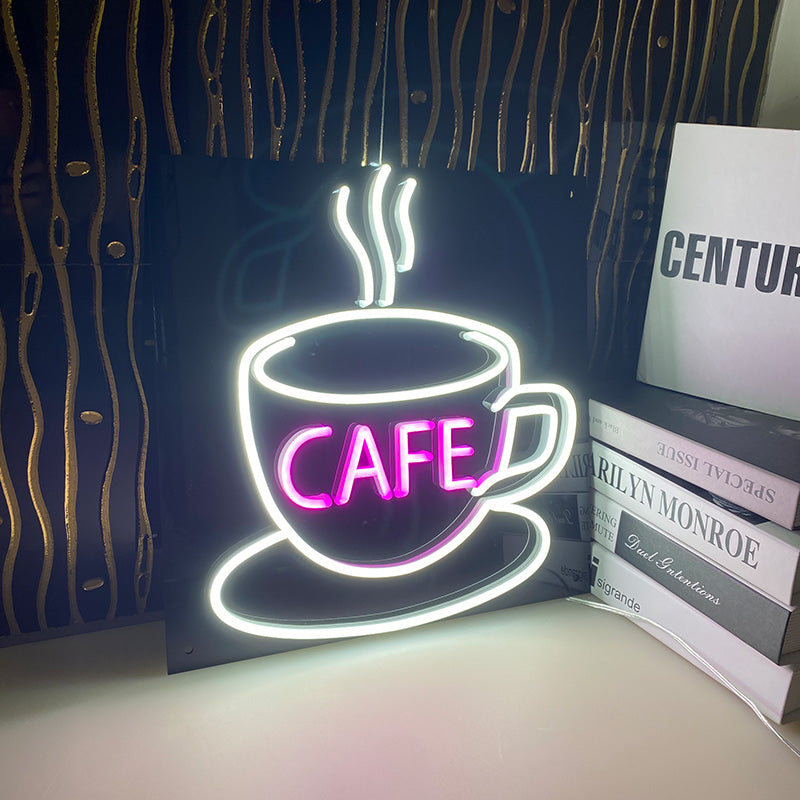 Coffee Cup Neon Café Sign