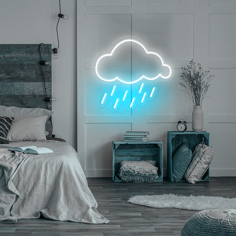 Clouds and rain neon signs