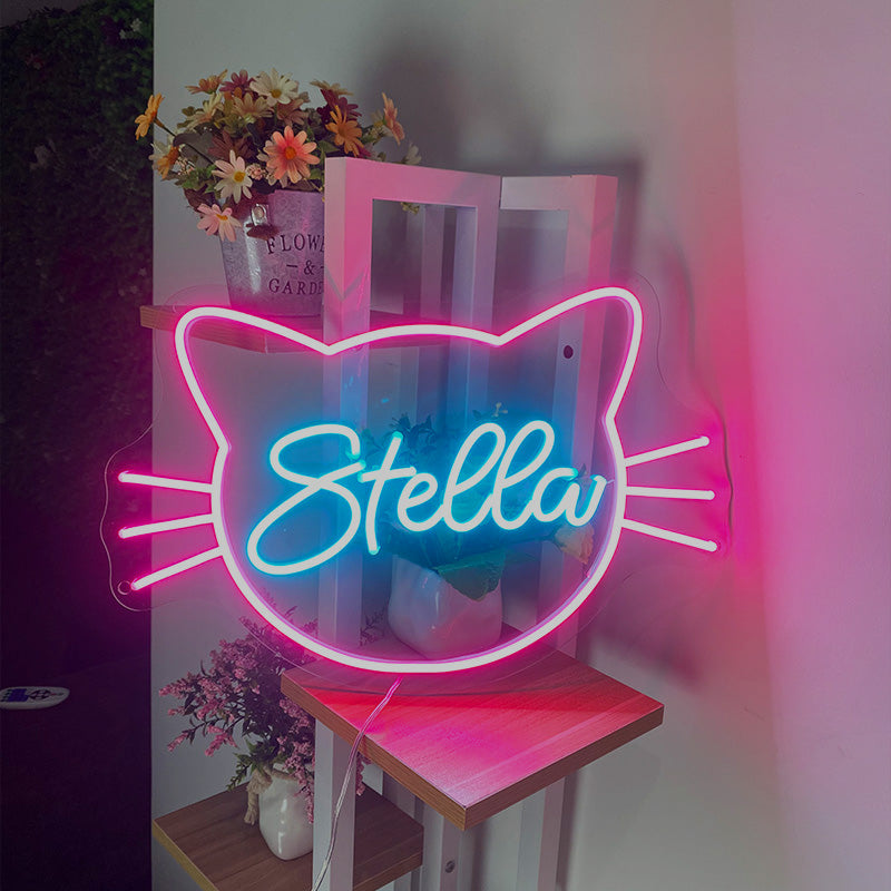Customisable Cat Name Neon Sign