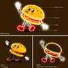 Cute cartoon hamburg neon
