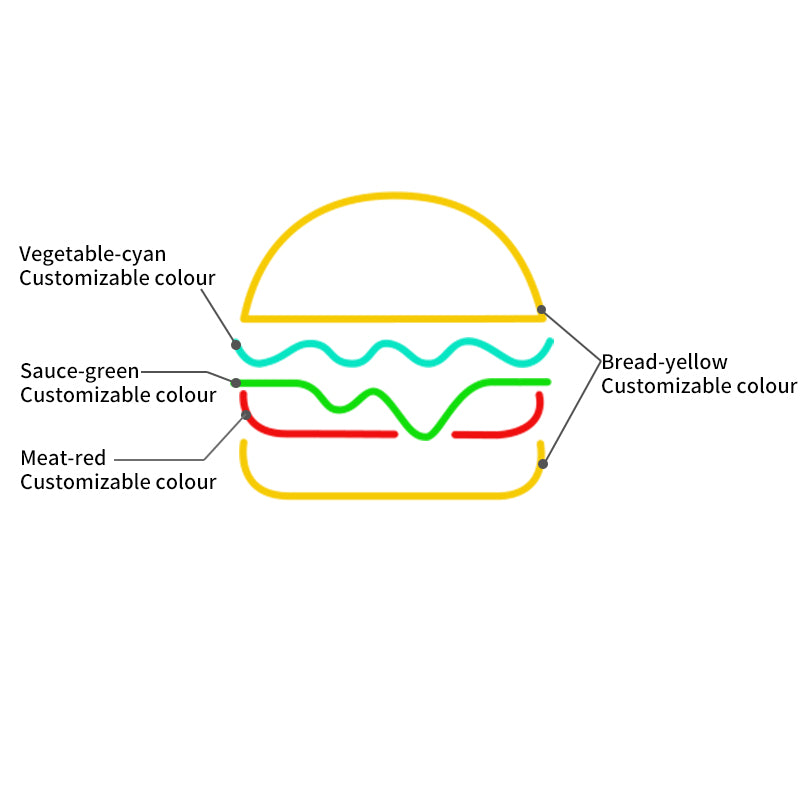 Colourful Hamburger Neon Signs
