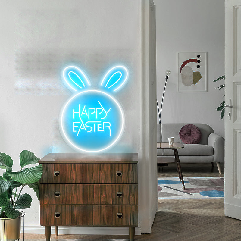 Happy Easter & Bunny Neon Light