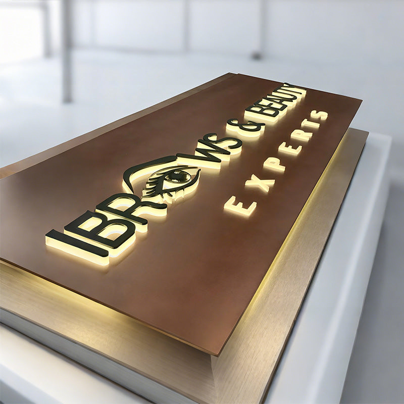 Backlit acrylic 3D illuminated letters