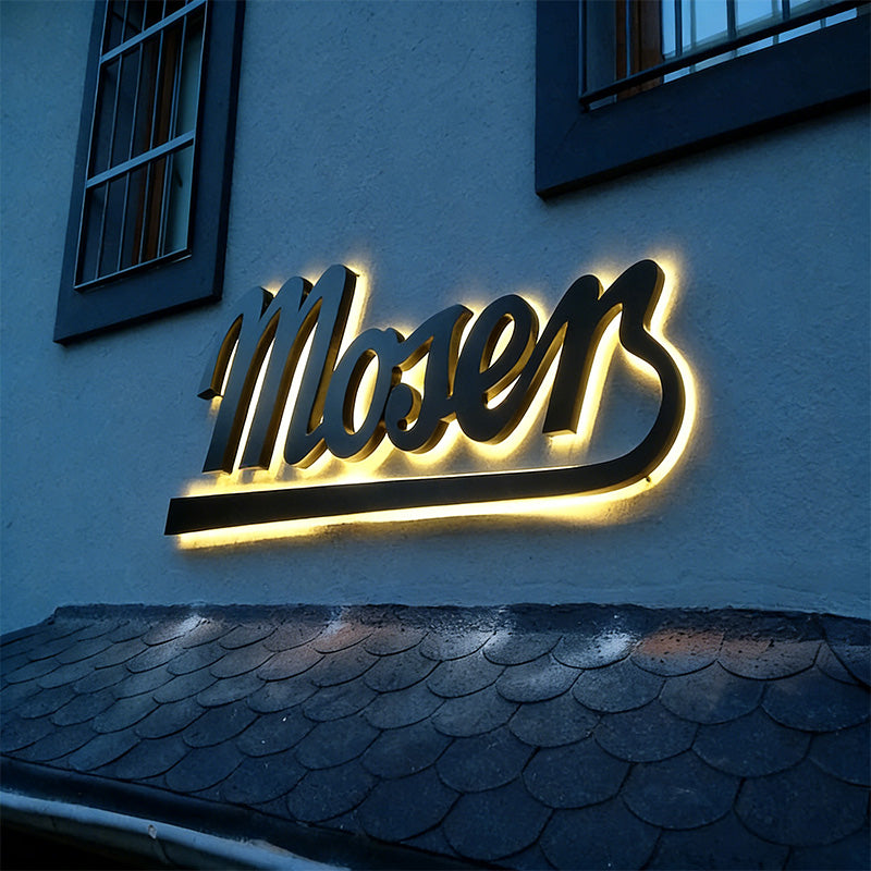 Blue Backlit SS Acrylic Channel Letters