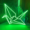 Neon Origami Crane