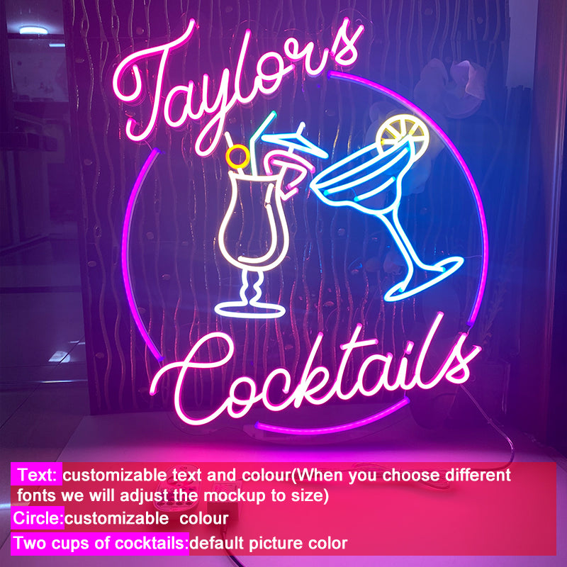 Custom first name cocktail bar sign