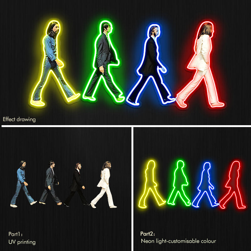Beatles Four People Neon Sign