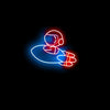 Flying Astronaut in Rocket LED neon sign