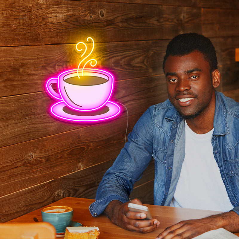 UV Cafe cup neon signs