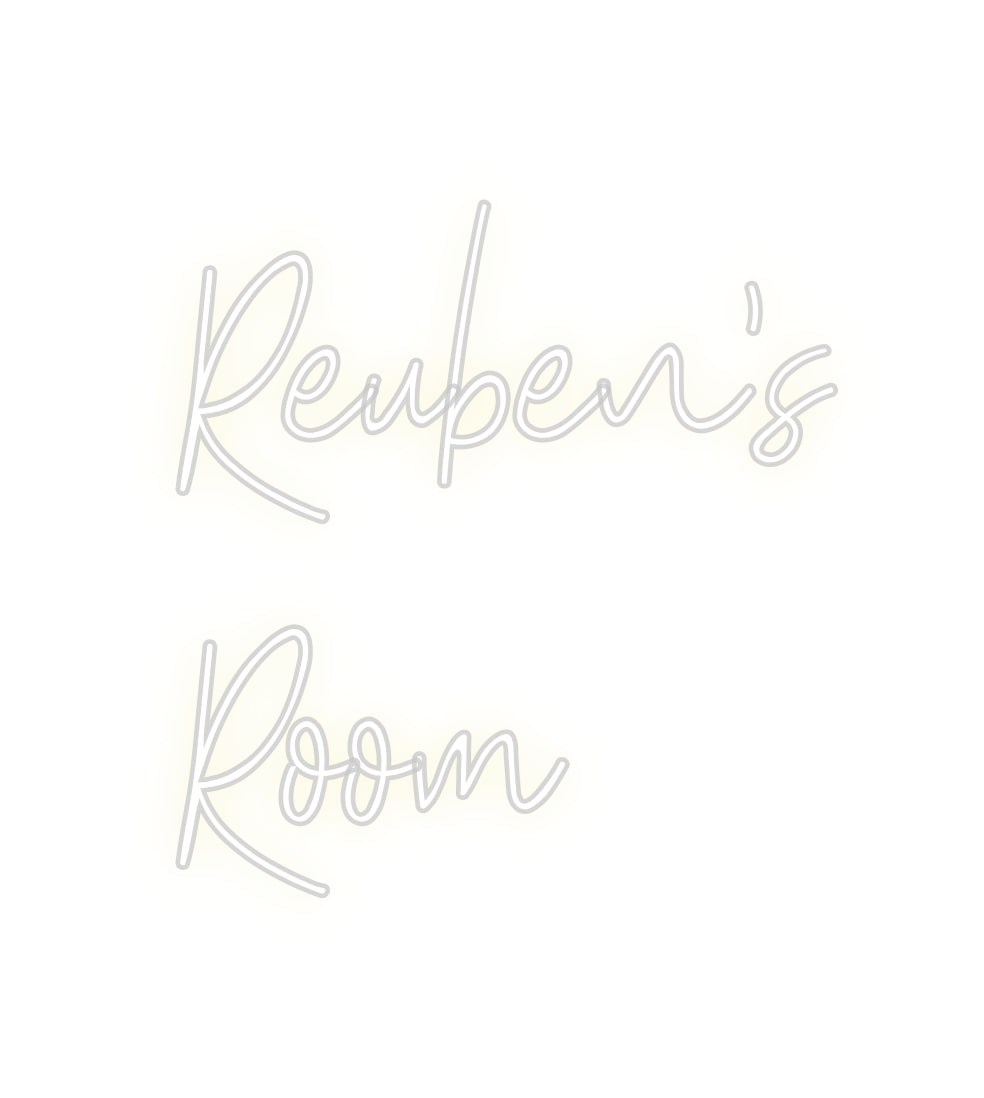 Custom neon sign Reuben’s 
Room