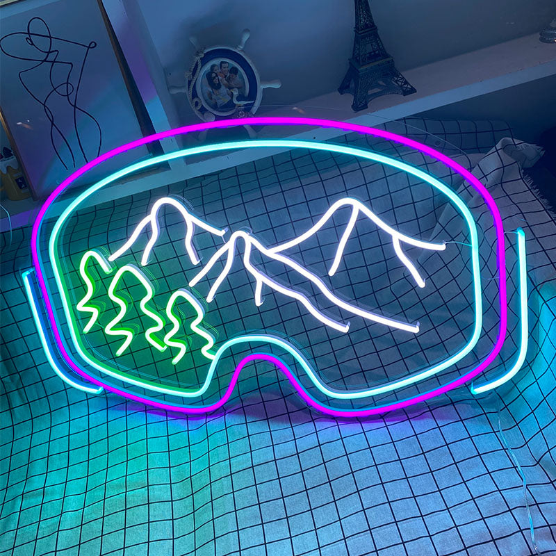LED ski goggles neon sign