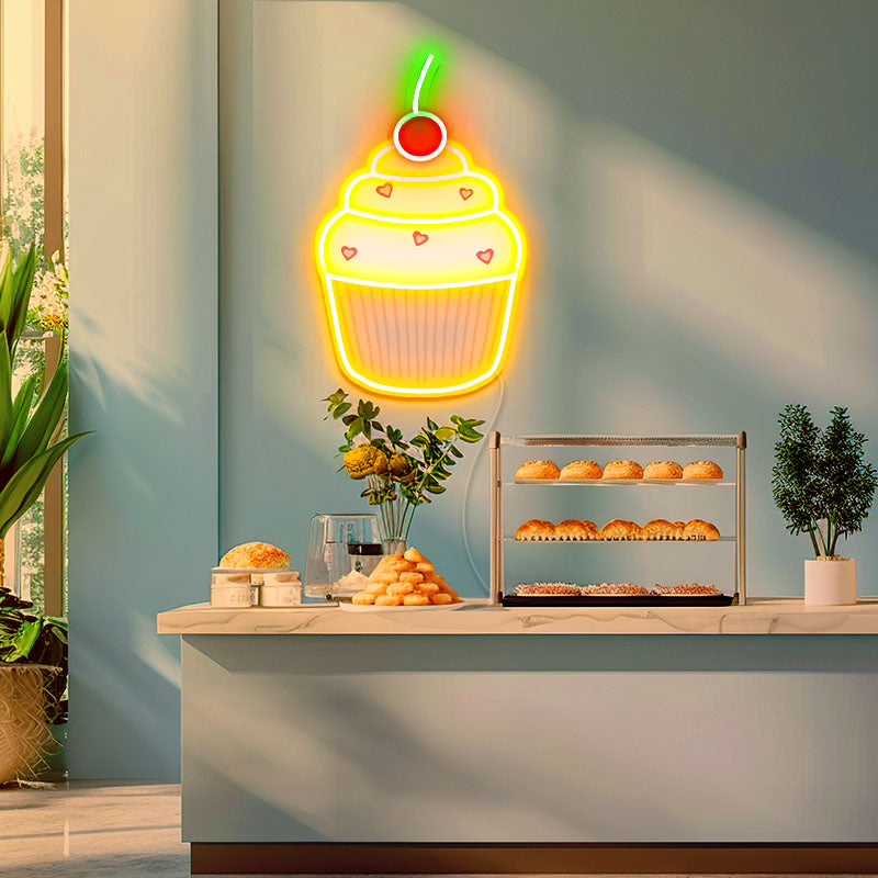UV printing cupcake neon