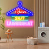 24/7 laundromat neon open signs