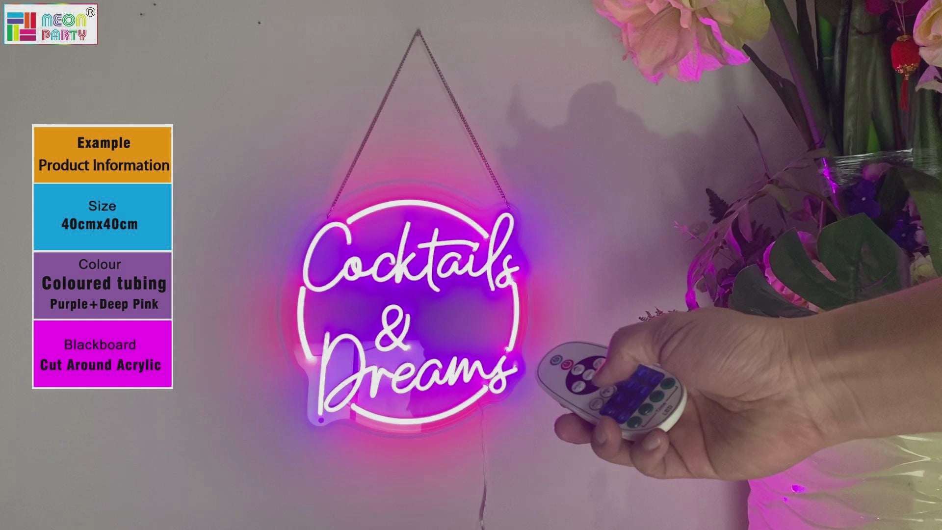 Cocktails and Dreams LED Neon Sign