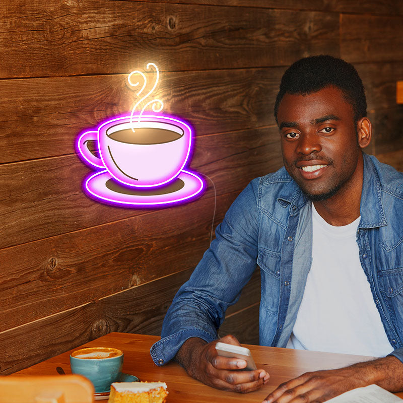 UV Cafe cup neon signs