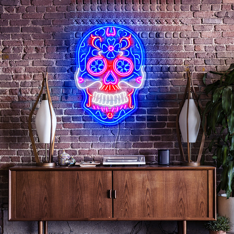 skull  neon signs for man cave