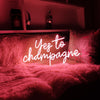 yes to champagne neon lights - neonpartys.co.uk