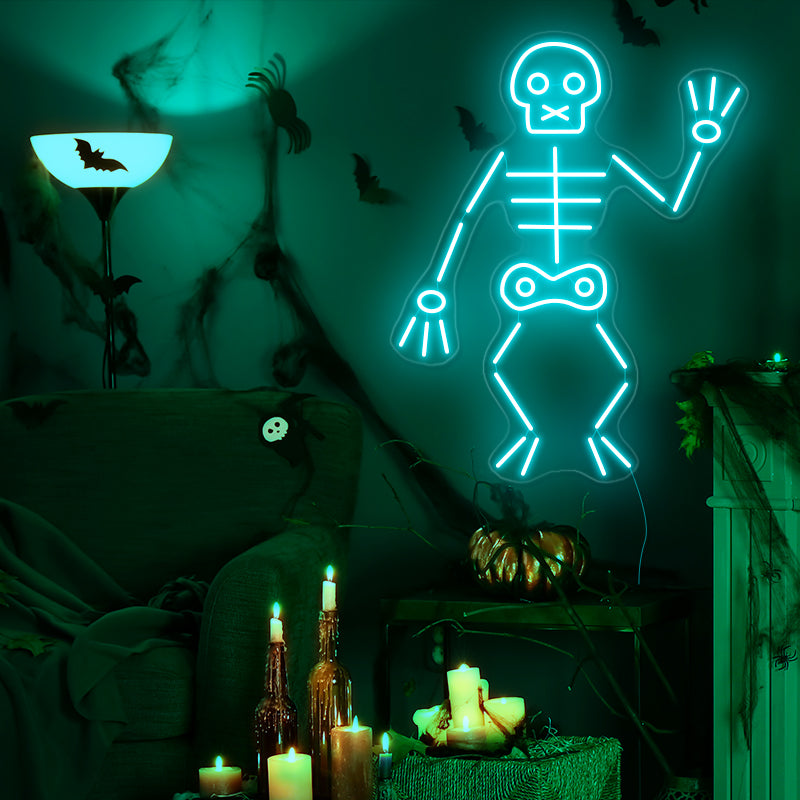 Blue Ghost skeleton Neon Light - neonpartys.co.uk
