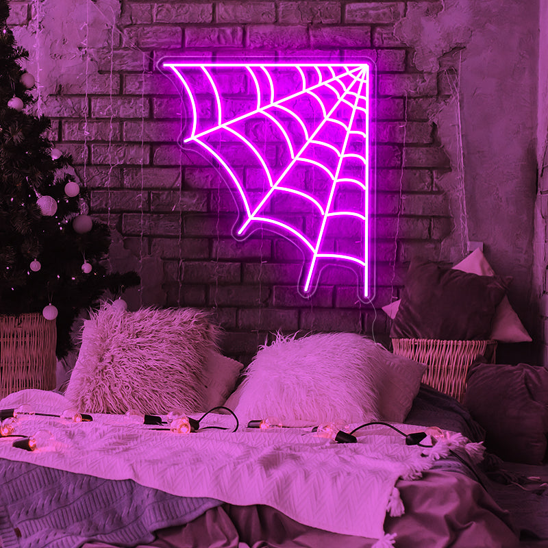 Purple Spider web Neon lights