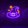 Cute neon witch hat light