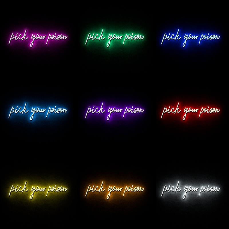 Pick Your Poison Bar Sign - neonpartys.co.uk