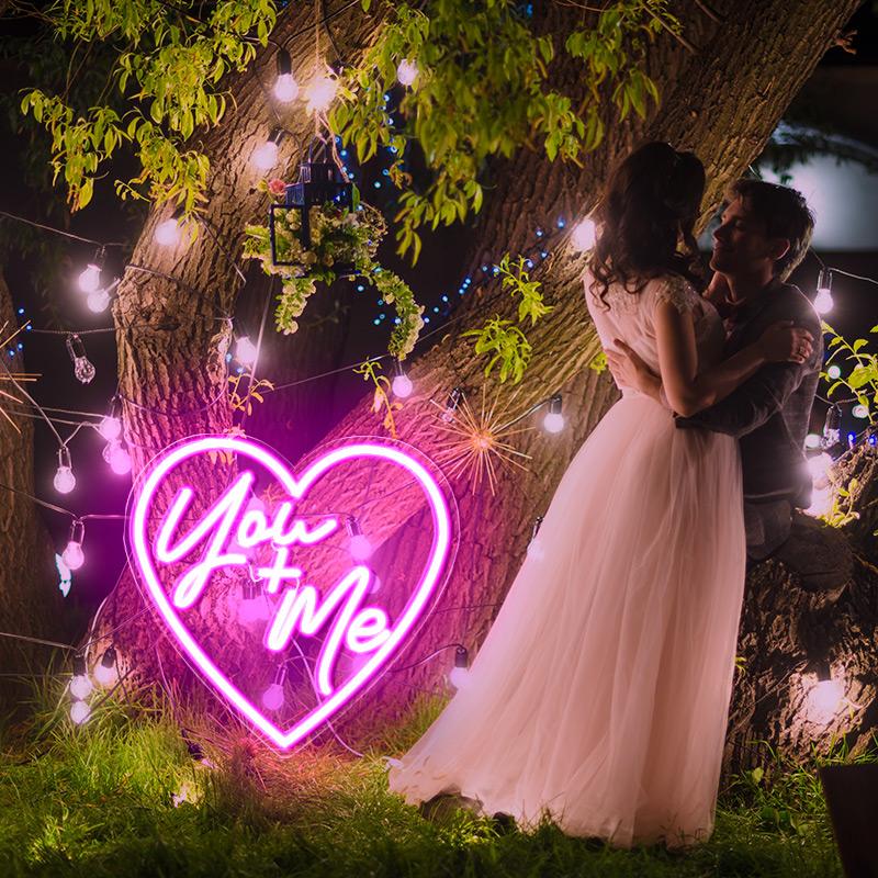 Heart (You + Me) wedding signs - neonpartys.co.uk