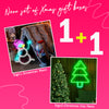 Snowman neon & Christmas tree xmas gift box