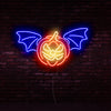 Bat Pumpkin Neon Lights - neonpartys.co.uk