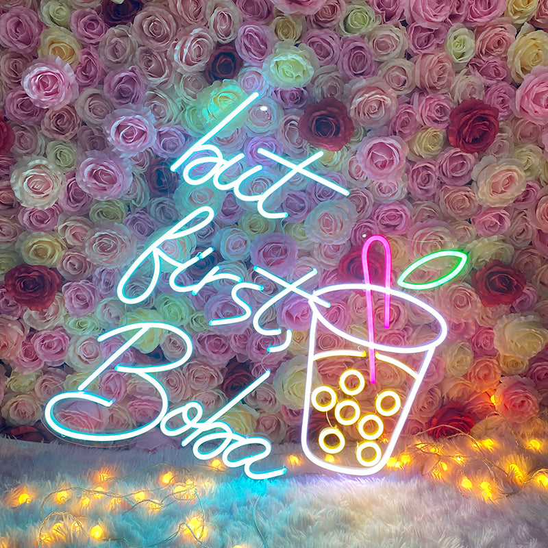 But first Boba tea led neon sign