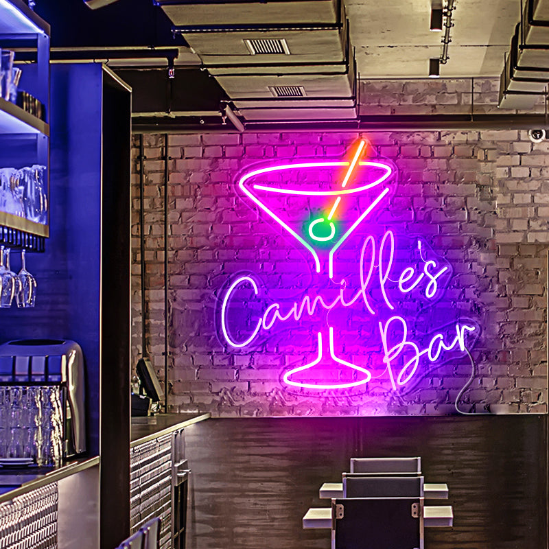Cocktail neon bar name signs