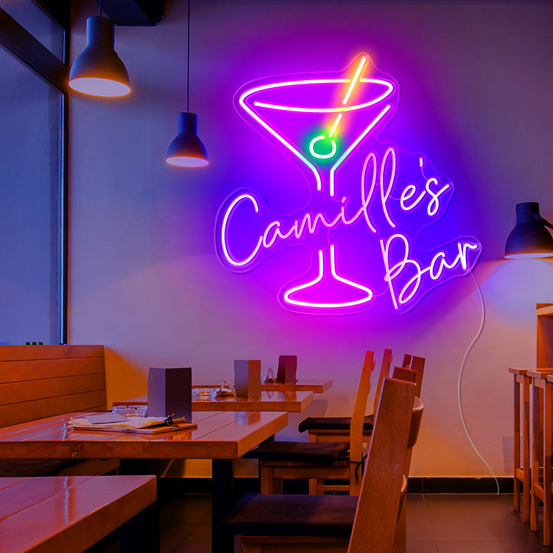 Cocktail neon bar name signs