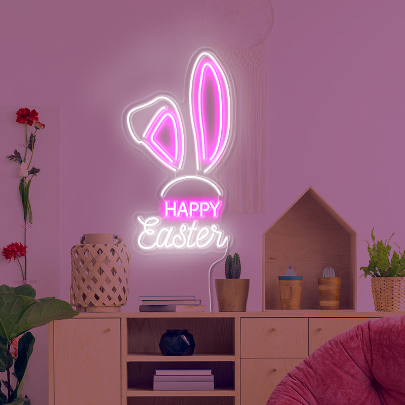 Rabbit &Happy Easter Neon