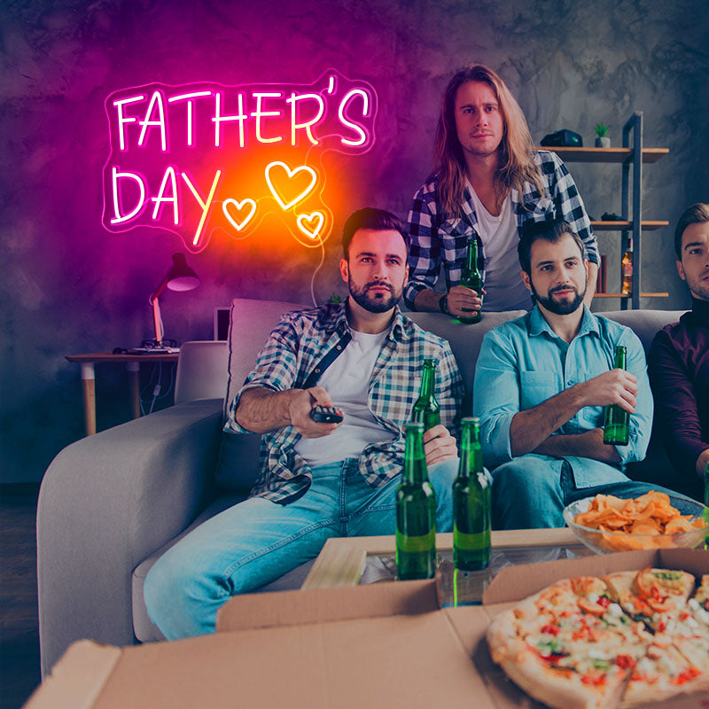Happy FATHER'S DAY neon wall art