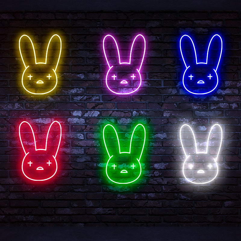 Rabbit head design neon