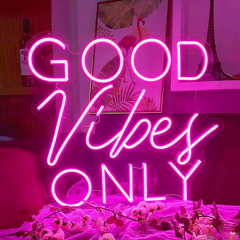pink Good vibes only neon light UK
